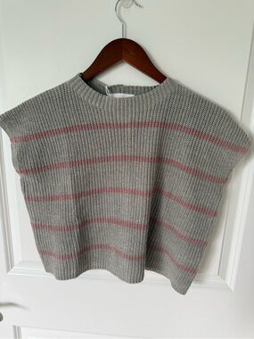 NWT Self Contrast Gillian Striped Boxy Sweater Size Extra Small